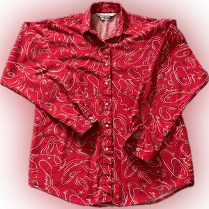 Vtg Rocky Mountain Red Western Shirt
